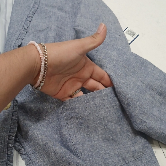 Crown & Ivy Ruffled Bluish Blazer Sz12 New Whith Tag - Picture 5 of 10